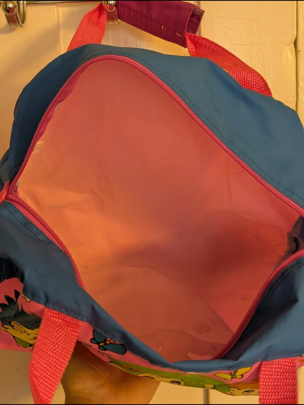 VINTAGE 90's Norfin Trolls Pink & Blue Mini Duffel Bag
